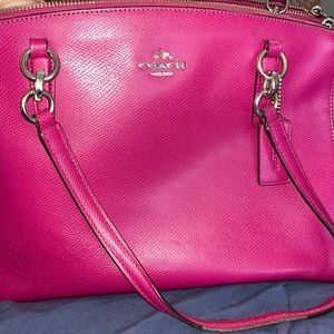 Used pink leather coach bag